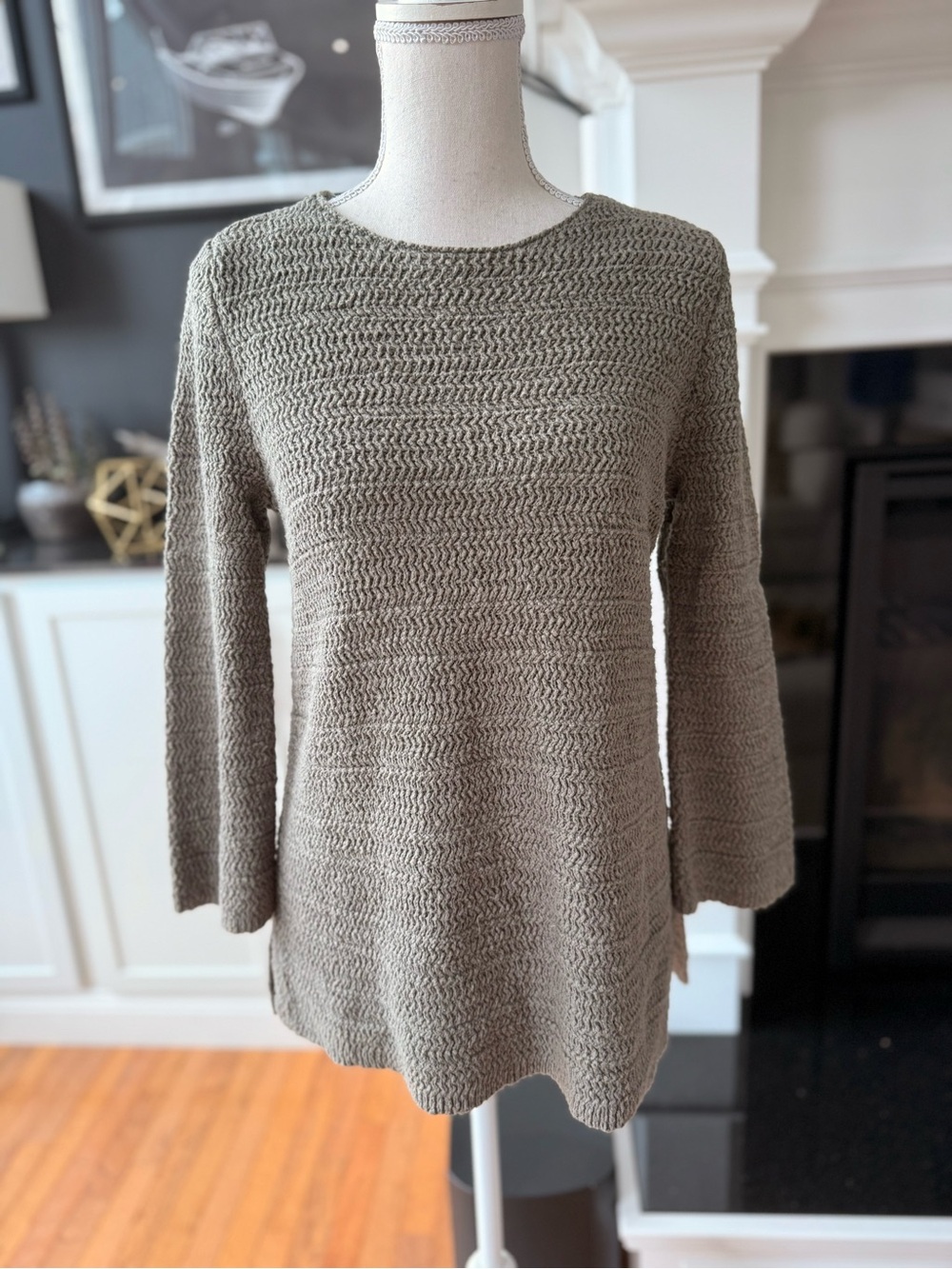 J. Jill Olive Crewneck Knit Sweater - Picture 2 of 8